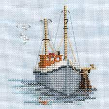 Get unlimited access to hundreds of free patterns. Counted Cross Stitch Kit By Bothythreads Fishing Boat Etsy Kanavice Ornekleri Kanavice Dikis Ornegi