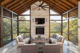 Natural gas grill with 4 burners + searing and rotisserie burner. 45 Amazingly Cozy And Relaxing Screened Porch Design Ideas