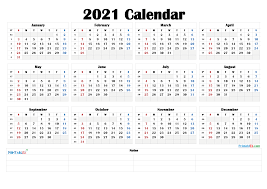 Ideal for use as a school calendar, church calendar, personal planner, scheduling reference, etc. Free Printable 2021 Calendar By Year 2021 Free Printable