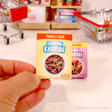 You can make the template at home or for some people, they make the template at work. How To Make Dollhouse Miniatures Cereal Boxes With Our Free Printables Paperish Printables Printable Diy Dollhouse Miniature Kit