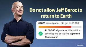 After six miserable weeks, he left. Jeff Bezos Is Going To Space And 59 000 People Have Signed A Petition To Stop Him From Returning Trending News The Indian Express