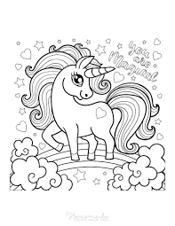 A long time ago, people believed in creatures that looked like white horses or goats, with one horn in the middle of their forehead. Unicorn And Rainbow Colouring Pages Coloring Printable B108 Steam