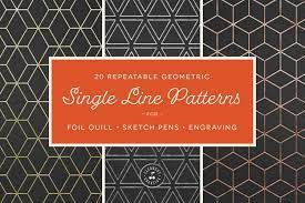 Foil Quill Designs Svg 20 Geometric Single Line Patterns 252513 Single Line Designs Design Bundles