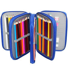 Pencil Case Zippered 72 Pencil Holder Blue Pencil Storage Pencil Pouch Large Pencil Case Cute Colored Penc Diy Pencil Case Pencil Case Pencil Storage