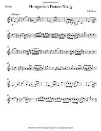 Brahms Hungarian Dance No 5 Sheet Music Violin Sheet Music Clarinet Sheet Music