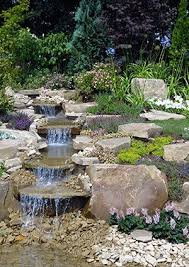 Image Slope Water Feature Jpg Sloped Garden Tiered Landscape Landscaping On A Hill