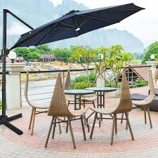 72led solar umbrella string lights garden lamp patio parasol fairy outdoor. 10 Ft Patio Offset Cantilever Umbrella With Solar Lights Outdoor Umbrellas Sunshades Outdoor Living Lawn Garden Home Garden Costway