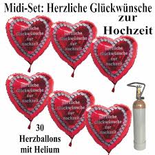 Die herzlichsten glückwünsche zu unserem hochzeitstag und weiterhin alles gute. Midi Set 30 Herzballons Herzliche Gluckwunsche Zur Hochzeit