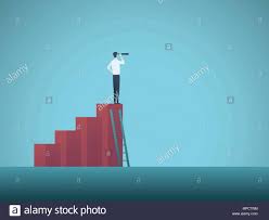 Business Vision Vector Concept With Businessman Standing On