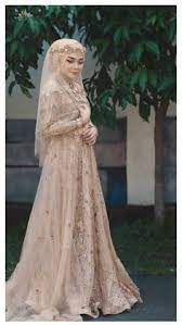 Golden ready made stitched padded printed blouse: 140 Best Baju Kahwin Ideas Muslimah Wedding Dress Nikah Dress Malay Wedding Dress