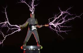 The small one used in the demonstration makes about 60,000 volts. Creating Electric Music In A Tesla Coil