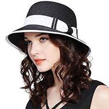 Lanzom Women Wide Brim Straw Foldable Roll Up Cap Fedora Beach Sun Hat Upf50 Sleek Fashion Fedora Beach Floppy Straw Hat