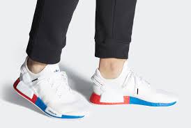 Adidas originals nmd r1.v2 men's • white/black/white $140.00. Flexible Unpleasant Intersection Adidas Nmd R1 Knit Red Blue Television Sport De