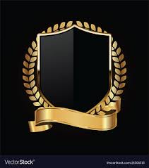 Black And Gold Logo Design Gold And Black Shield With Gold Laurels 14 Vector Image On Vectorstock In 2020 Design Studio Logo Picture Logo Poster Background Design
