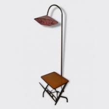 Lampadaire Liseuse 1950 Tablette Bois Et Porte Revues Scoubidou Dore Lampadaire Liseuse Bout De Canape Eclairer