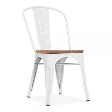 White metal dining chairs with wood seat counter. White Dining Chair With Elm Wood Seat Cult Furniture