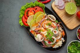 Arrange on a bed of shredded iceberg lettuce and serve with a sweet lime, garlic, and fish sauce dressing. Free Photo White Shrimp Salad With Lettuce Corn And Scallions Chopped