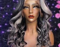 Estella Black and White Highlights Lace Front Wig
