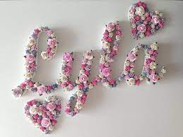 Custom Floral Name Script Font Flower Name Floral Letter Etsy Letter Nursery Decor Floral Letters Flower Nursery Decor