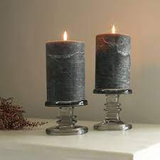 5% coupon applied at checkout save 5% with coupon. Grey Glass Pillar Candle Holder By Clem Co Notonthehighstreet Com
