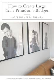 Black And White Photo Wall Family Create Large Scale Prints Easily And On A Budget Family Pictures On Wall Family Photo Wall Family Photo Frames