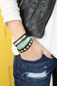 Tired of paying high prices for leather jewelry you could easily make? Diy Stamped Bar Leather Bracelet A Beautiful Mess