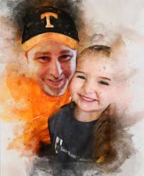 Watercolor Family Portrait From Merging Multiple Photos, Anniversary Gift  for Parents, Loss of Loved Ones Gift, Father's Day Gift, Combine