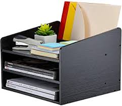 Amazon Com Office File Organizer In 2020 Office Supplies Wood Desk Organization Desktop Organization