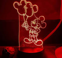 CUTIA Mickey Night Light, 3D LED Intelligent Remote Control ...