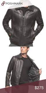 Andrew Marc Yonkers Leather Jacket In Black Soft As Butter Mens Leather Jacket By Andrew Marc Zip Front 2 Front Pockets Leather Jacket Fashion Clothes Design