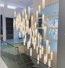 Staircase Chandelier Lighting Foyer Lighting Large Pendant Light For Stairway Lighting Modern Chandelier Glass Lighting Customize In 2020 Staircase Chandelier Foyer Lighting Modern Chandelier