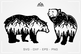 Svg files for cricut, svg files for silhouette, svg file, png, clipart, svg quotes, adventure awaits svg, hiking svg, mountains svg, adventure svg, hike svg, camping svg, climbing svg. Bear Landscape Mountain Svg Design By Agsdesign Thehungryjpeg Com