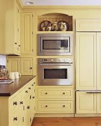 Ideas For Built In Wall Ovens And Microwaves Beautiful Kitchen Cabinets Yellow Kitchen Designs Yellow Kitchen Cabinets