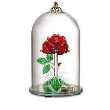 Beauty And The Beast Enchanted Rose Glass Sculpture By Arribas Large Shopdisney