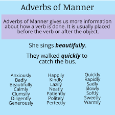 The clause can modify or describe verbs, adverbs, and adjectives.in general, adverb clauses add information that elaborates on when, where, why, how, how much or under what condition the action in the sentence takes place. Adverbs Of Manner Duotrainin Duotrainin