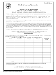 Additional Filing Requirements Economic Injury Disaster Loan And Military Reservist Economic Fill And Sign Printable Template Online Us Legal Forms