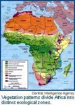 Natural Vegetation Map Of Africa Africa Map Geography Map Vegetation
