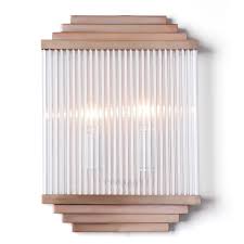 The wall lights for sale contain glass shade, e27 aperture and wrought iron base. Art Deco Wall Light With Glass Rods Hamburg Casa Lumi