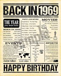 50th Birthday Presents For Him Australia 50th Birthday 1969 Birthday Gift Back In 1969 Australian Etsy Birthday Poster Birthday Quotes For Him Sister Birthday Quotes