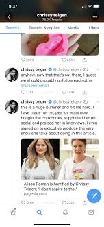 The queen of twitter, chrissy teigen, has jumped on the love island uk bandwagon, and we'd like to welcome her to the confused — albeit on monday night, she posted a series of hilarious tweets about the popular reality program, and the gist of it is that she's as confused about what the islanders. Chrissy Teigen Alison Roman Debacle Underscores The Fundamental Flaws Of Food Media The Washington Post