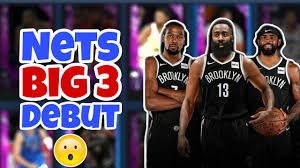 Brooklyn nets, new jersey nets, new york nets, new jersey americans. Brooklyn Nets Big 3 James Harden Debut Nba 2k Mobile Season 3 Youtube