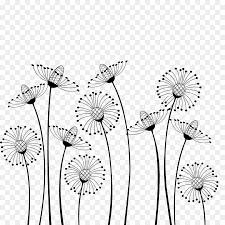 Dandelion black and white clipart. Flower Cartoon Black And White Drawing Clip Art Dandelion Flower Pattern Drawing Flower Drawing Design Flower Drawing
