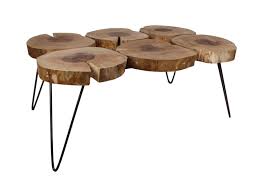 Clear lacquer/black medium specialty wood coffee table with live edge add a live edge natural style to your living add a live edge natural style to your living or family room with this coffee table made from teak wood, hairpin legs, in a clear lacquer finish. Oak Coffee Table With Hairpin Legs Natural Oil Black Coffee Side Tables Henk Schram Meubelen