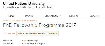 We did not find results for: United Nations University International Institute For Global Health Phd Fellowship Programme 2017 Malaysia