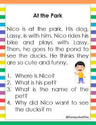 Teacher Fun Files Reading Passages With Comprehension Questions 1 Reading Comprehension Passages Reading Comprehension For Kids Reading Passages