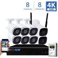 Gw Security 8 Channel 4k Color Night Vision Audio Security Camera System 8ch 4k Nvr With 6 X 4k Bullet Security Cameras 2 4k Wifi Bullet Security Cameras Video Surveillance