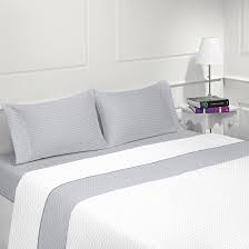 Blanc ou des détails qui ont toute leur importance. Parure Drap De Lit En Coton Grise Flanelle Agoria