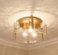Modern Glass Ceiling Light | Glass Drum Flush Ceiling light| Glass Flush  mount Ceiling light| Pinglighting