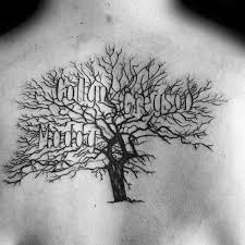 Upper Back Guys Tree Branches Family Names Tattoo Tree Tattoo Men Tree Tattoo Back Tree Of Life Tattoo