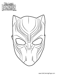 Yellow and orange paper for children to draw on using a black pencil. Black Panther Mask Coloring Page Free Printable Coloring Pages For Kids